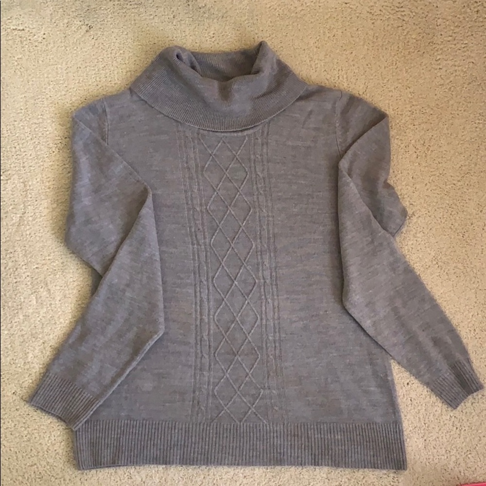 Karen Scott grey cowl neck Sweater